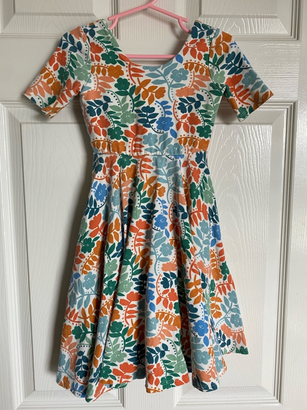Remie Girl Tropical Floral Twirl Dress